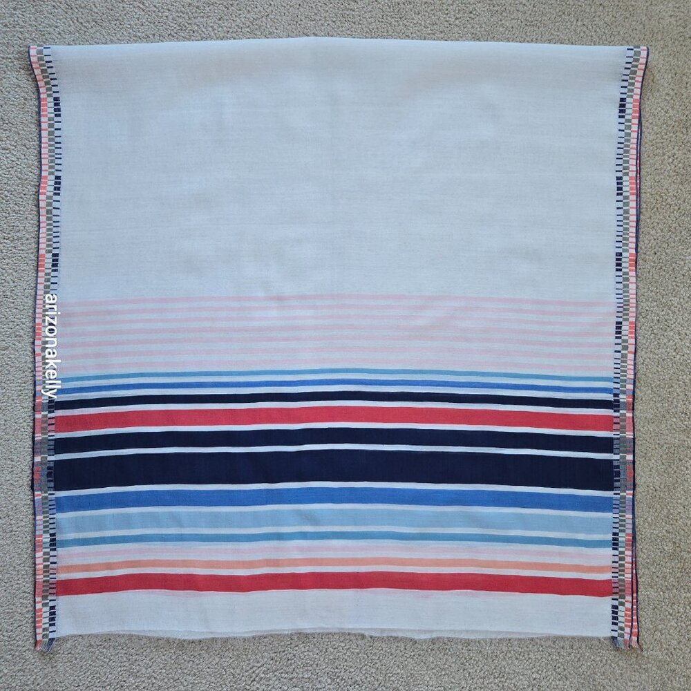 Inouitoosh Silk/Cotton Lightweight Striped Scarf Inoui Editions - Picture 10 of 10